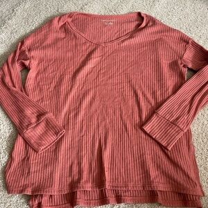 American Eagle Outfitters V-Neck Sweater - Coral